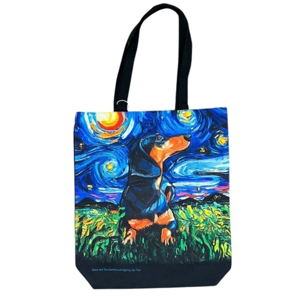 PETS - Aja Trier- 2/$40- ‘Starry Night - Dachshund’ Tote Bag. 15”x16”. NWT.